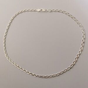 925 silver 4mm wide necklace 18 inches braid braided chain